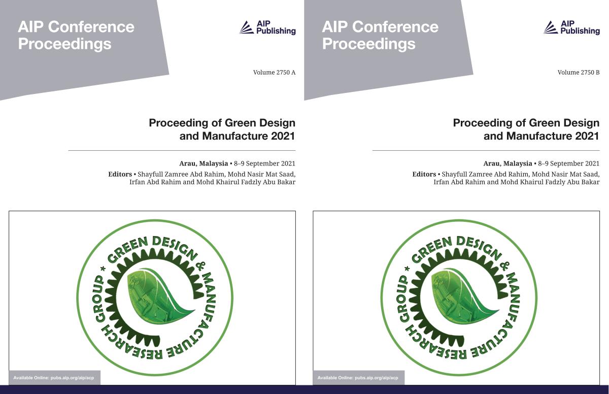 Cover of Volume 2750: Proceeding of Green Design and Manufacture 2021