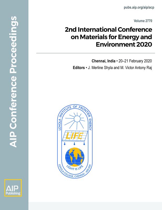 Cover of Volume 2770: 2nd International Conference on Materials for Energy and Environment  2020