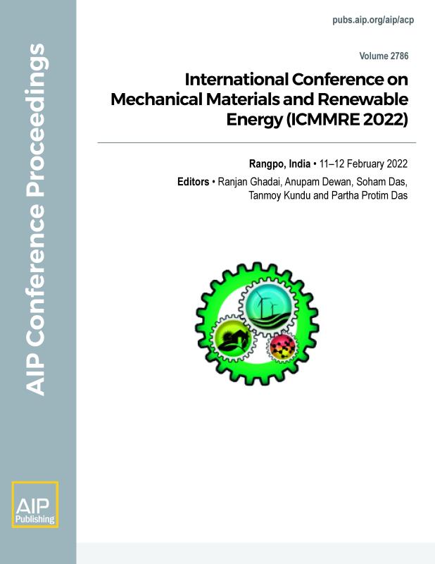 Cover of Volume 2786: International Conference on Mechanical Materials and Renewable Energy (ICMMRE 2022)