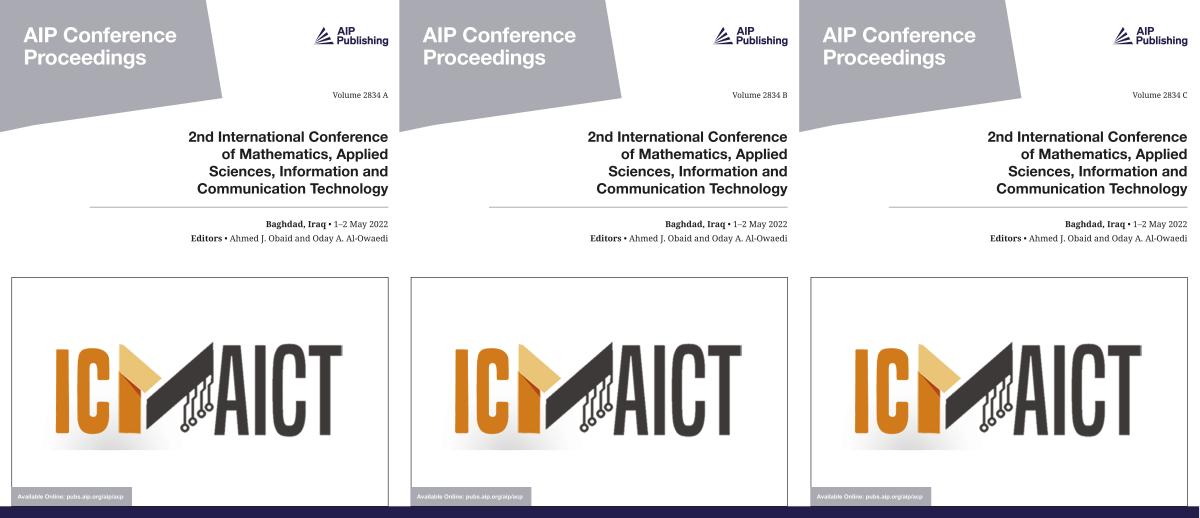 Cover of Volume 2834: 2nd International Conference of Mathematics, Applied Sciences, Information and Communication Technology