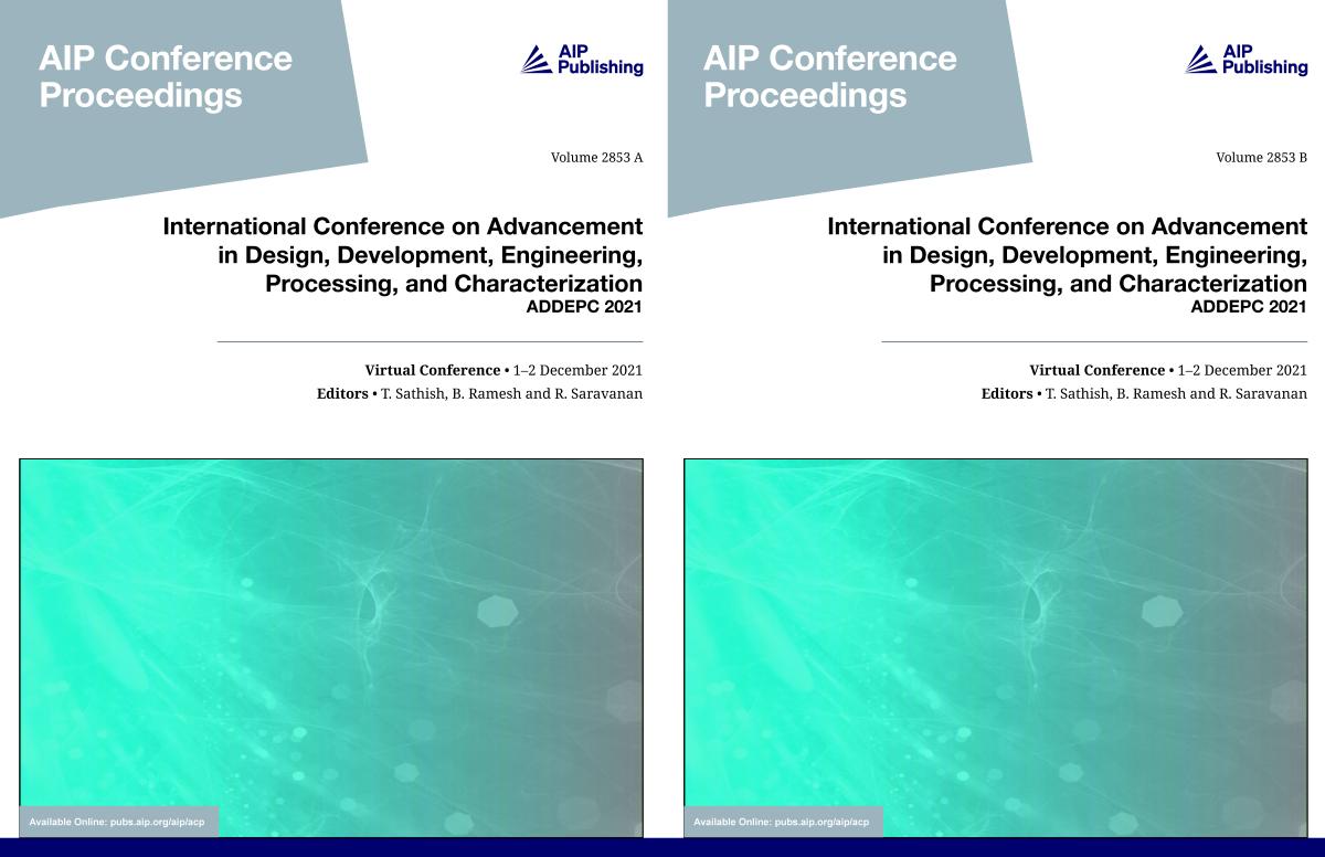 Cover of Volume 2853: International Conference on Advancement in Design, Development, Engineering, Processing, and Characterization 