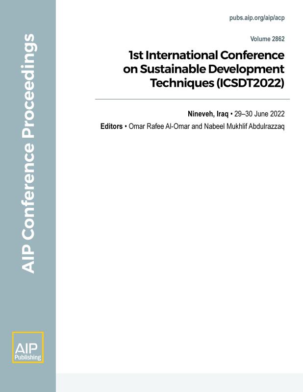 Cover of Volume 2862: 1st International Conference on Sustainable Development Techniques (ICSDT2022)
