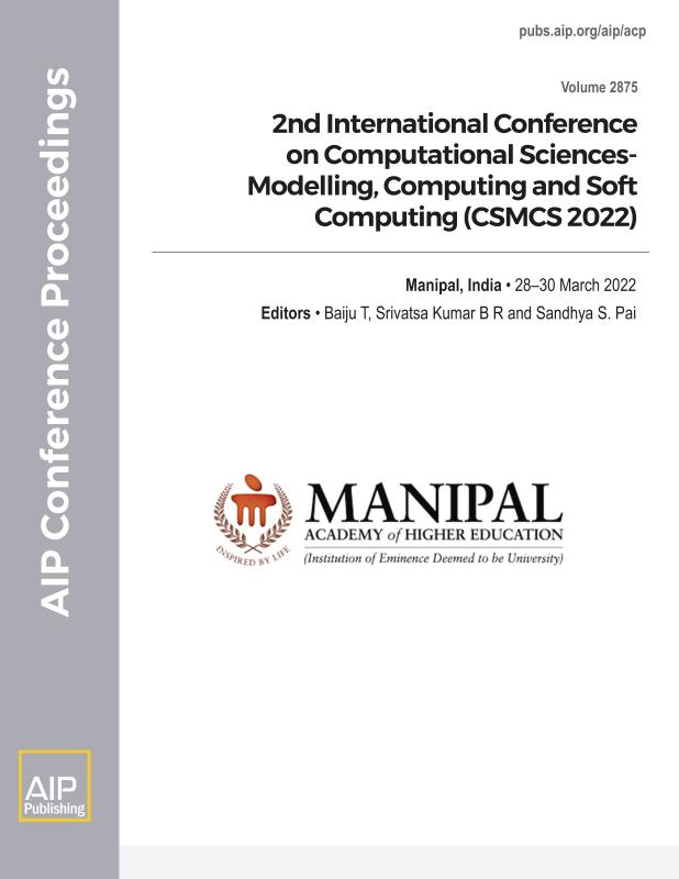 Cover of Volume 2875: 2nd International Conference on Computational Sciences-Modelling, Computing and Soft Computing (CSMCS 2022)