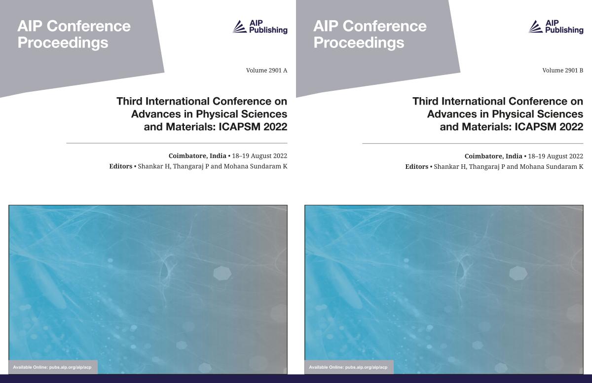 Cover of Volume 2901: Third International Conference on Advances in Physical Sciences and Materials