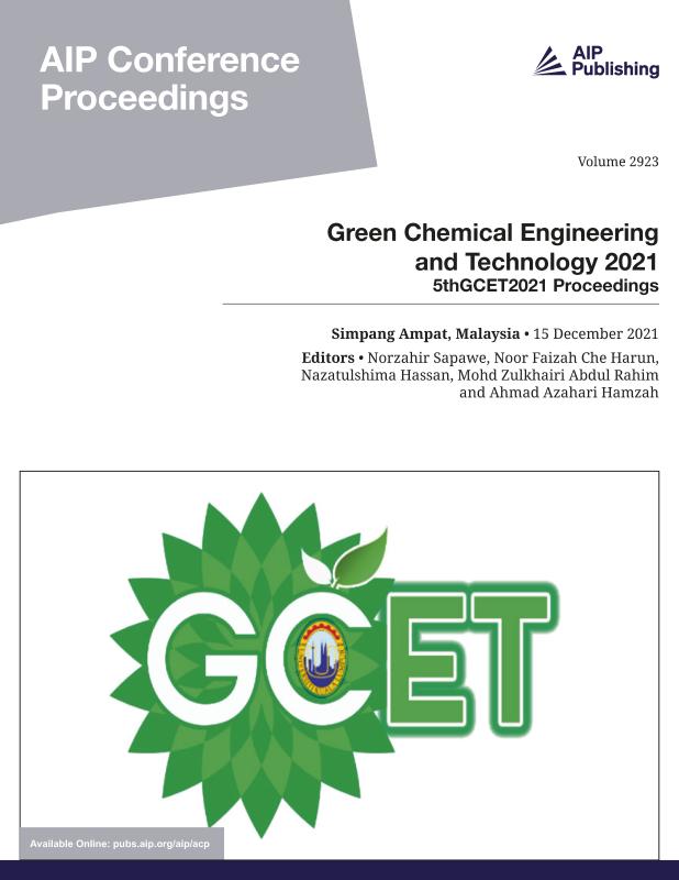 Cover of Volume 2923: Green Chemical Engineering and Technology 2021
