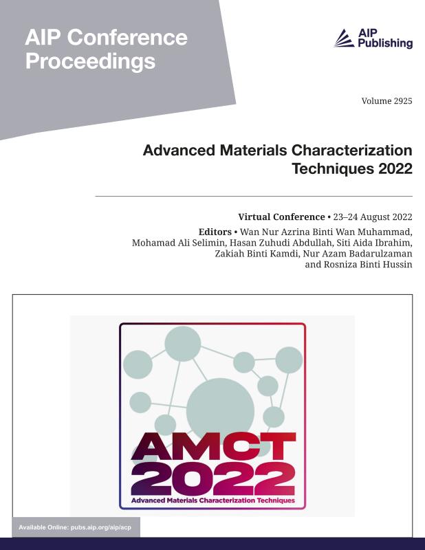 Cover of Volume 2925: ADVANCED MATERIALS CHARACTERIZATION TECHNIQUES 2022