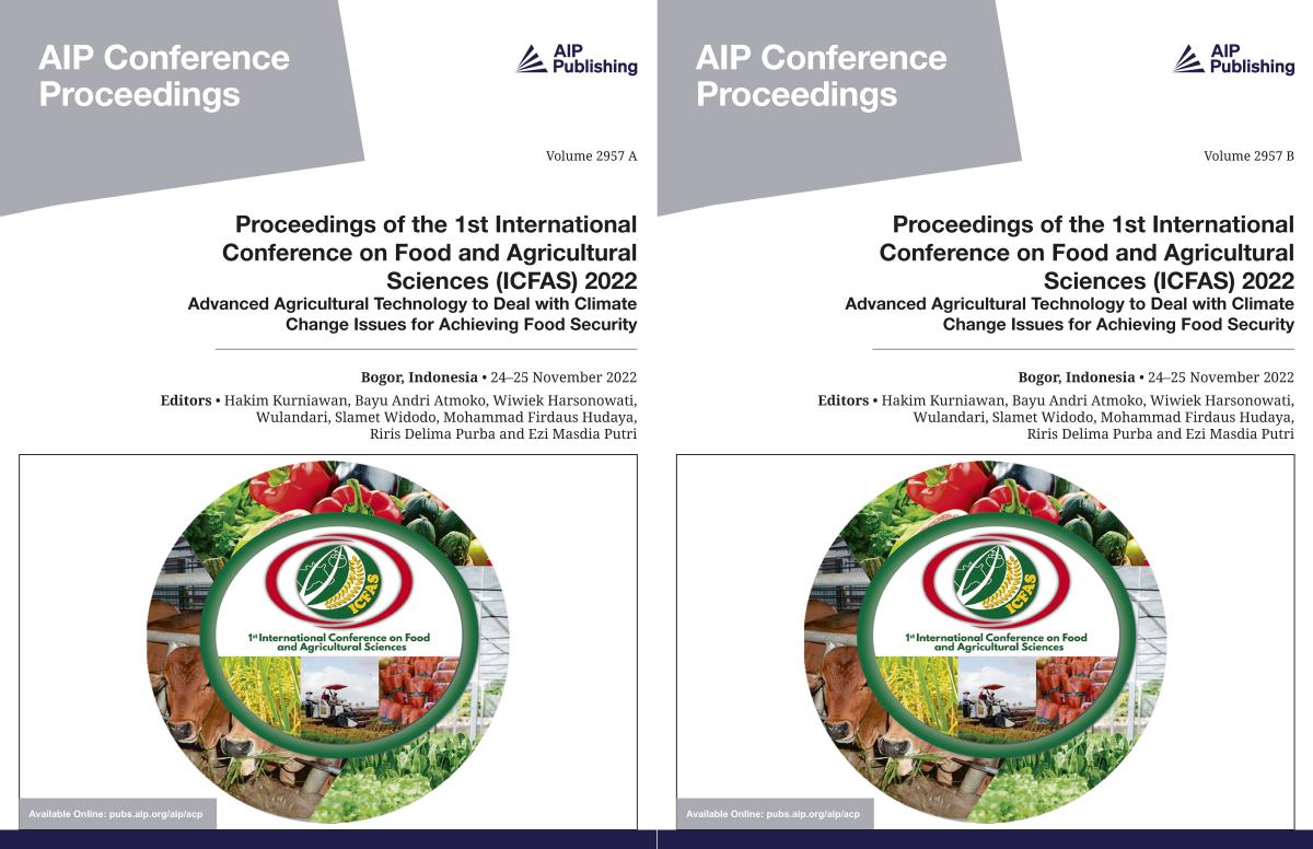 Cover of Volume 2957: Proceedings of the 1st International Conference on Food and Agricultural Sciences (ICFAS) 2022