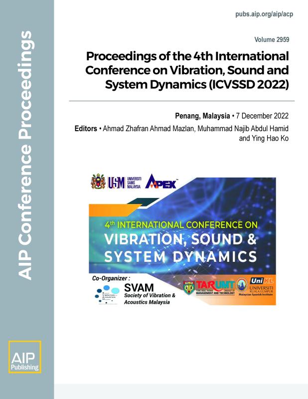 Cover of Volume 2959: Proceedings of the 4th International Conference on Vibration, Sound and System Dynamics (ICVSSD 2022)