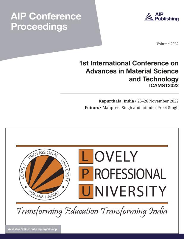 Cover of Volume 2962: 1st International Conference on Advances in Material Science and Technology 