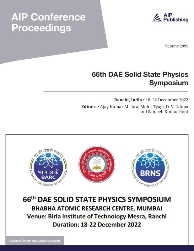 Cover of Volume 2995: 66th DAE Solid State Physics Symposium