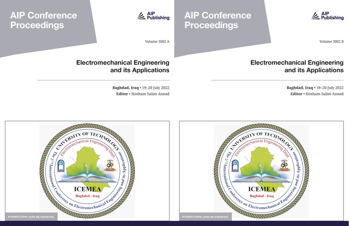 Cover of Volume 3002: Electromechanical Engineering and its Applications