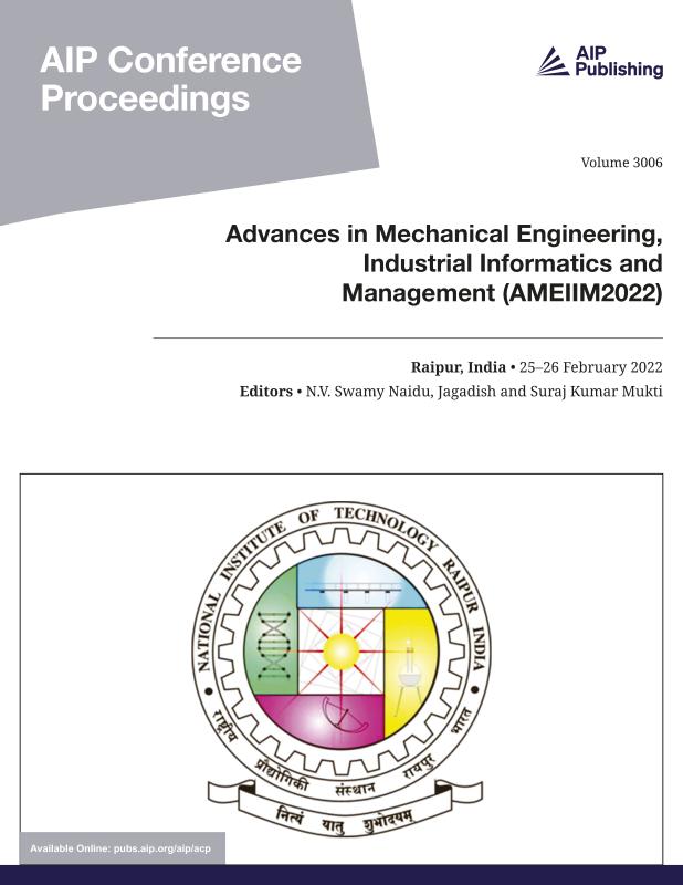 Cover of Volume 3006: Advances in Mechanical Engineering, Industrial Informatics and Management (AMEIIM2022)