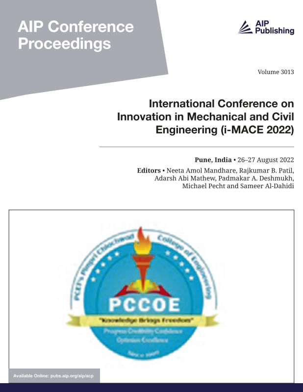 Cover of Volume 3013: International Conference on Innovation in Mechanical and Civil Engineering (i-MACE 2022)