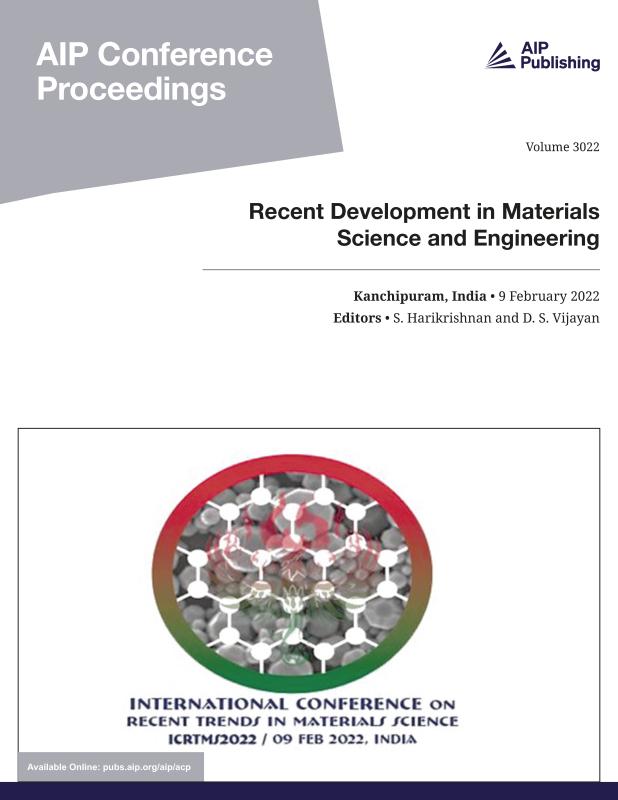 Cover of Volume 3022: Recent Development in Materials Science and Engineering