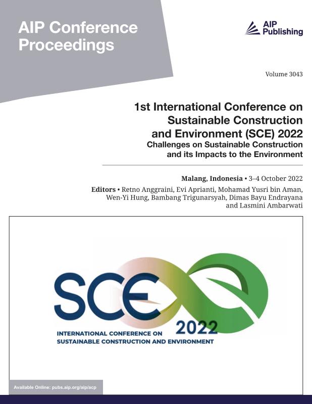 Cover of Volume 3043: 1st International Conference on Sustainable Construction and Environment (SCE) 2022