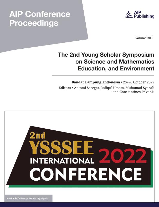 Cover of Volume 3058: THE 2ND YOUNG SCHOLAR SYMPOSIUM ON SCIENCE AND MATHEMATICS EDUCATION, AND ENVIRONMENT