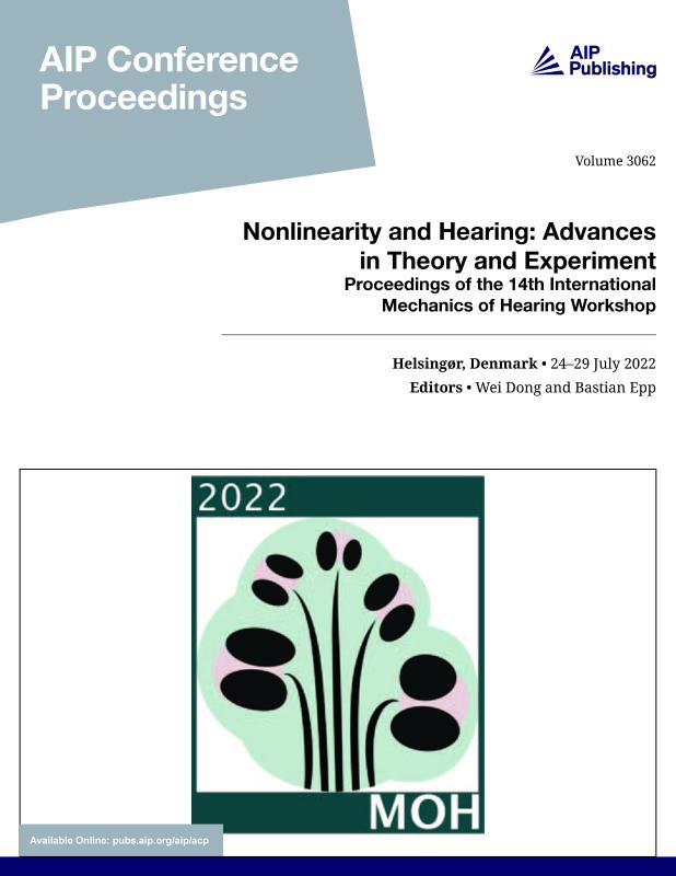 Cover of Volume 3062: Nonlinearity and Hearing: Advances in theory and experiment