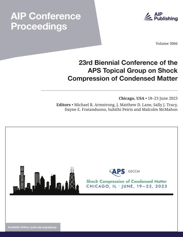 Cover of Volume 3066: The Biennial Conference of the APS Topical Group on Shock Compression of Condensed Matter 2023