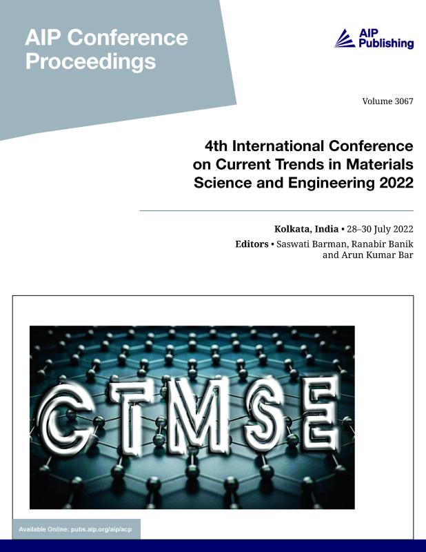 Cover of Volume 3067: 4th International Conference on Current Trends in Materials Science and Engineering 2022