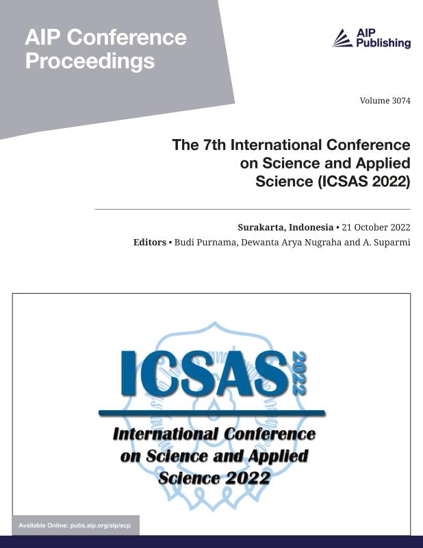 Cover of Volume 3074: THE 7th INTERNATIONAL CONFERENCE ON SCIENCE AND APPLIED SCIENCE (ICSAS 2022)