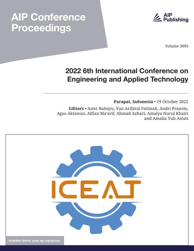 Cover of Volume 3093: 2022 6th International Conference on Engineering and Applied Technology