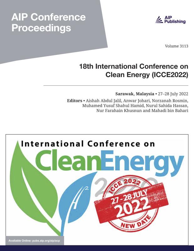 Cover of Volume 3113: 18th International Conference on Clean Energy (ICCE2022)