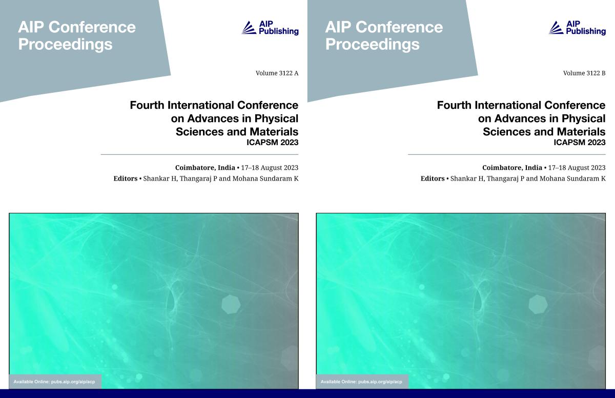 Cover of Volume 3122: Fourth International Conference on Advances in Physical Sciences and Materials