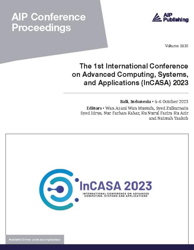 Cover of Volume 3135: The 1st International Conference on Advanced Computing, Systems, and Applications (InCASA) 2023