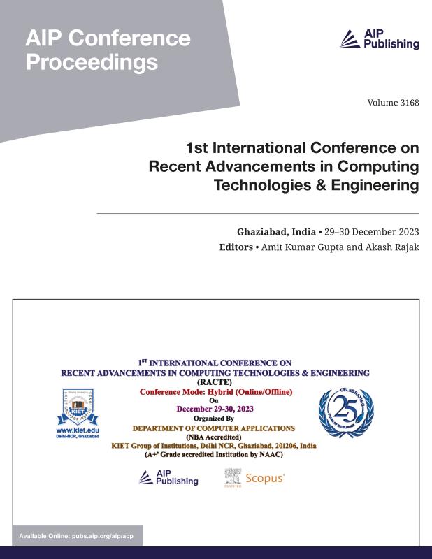 Cover of Volume 3168: 1st International Conference on Recent Advancements in Computing Technologies & Engineering