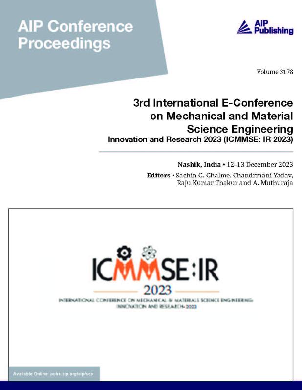 Cover of Volume 3178: "3rd International E-Conference on Mechanical and Material Science Engineering: Innovation and Research 2023 (ICMMSE: IR 2023)