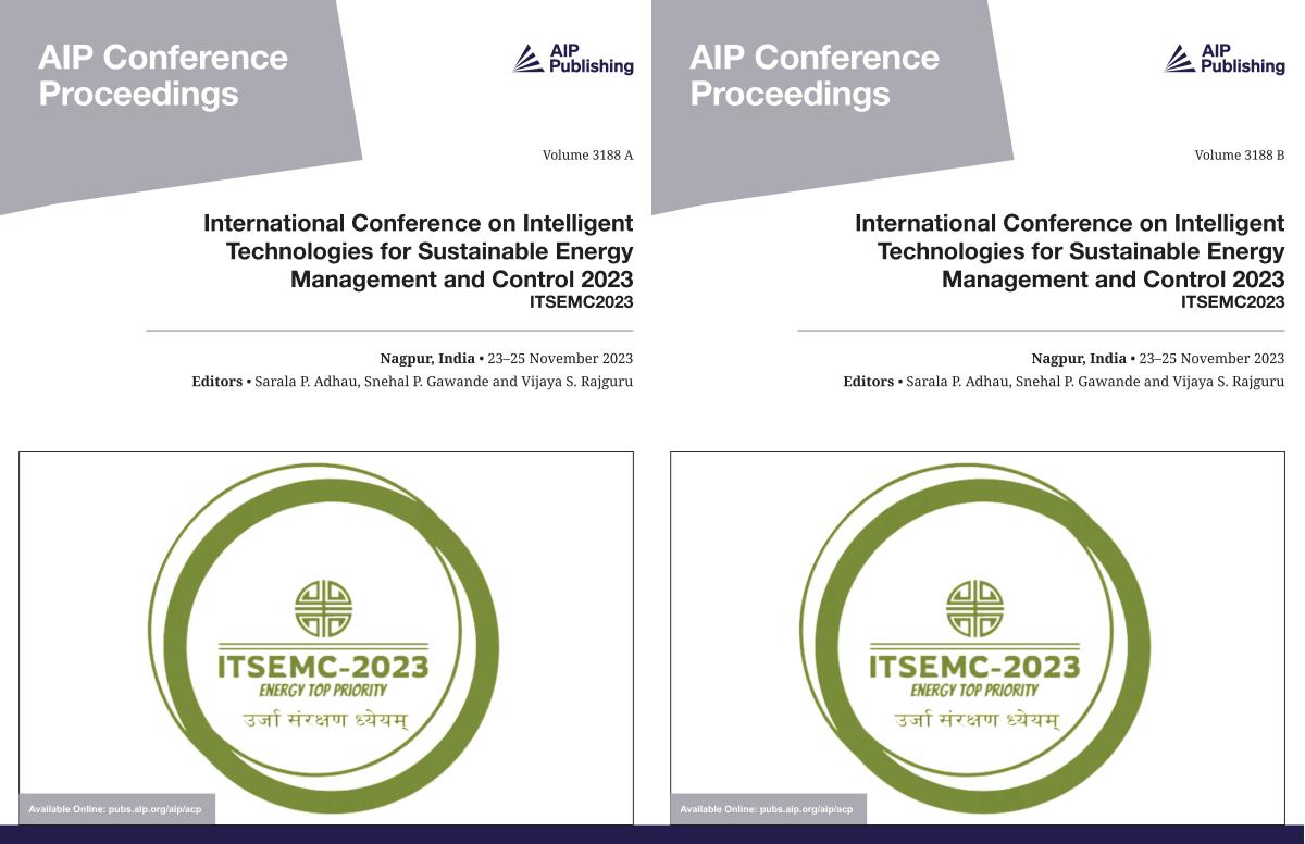 Cover of Volume 3188: International Conference on Intelligent Technologies for Sustainable Energy Management and Control 2023