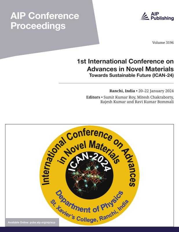Cover of Volume 3196: 1st International Conference on Advances in Novel Materials: Towards Sustainable Future