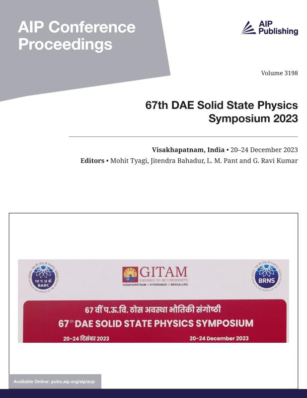 Cover of Volume 3198: 67th DAE Solid State Physics Symposium 2023