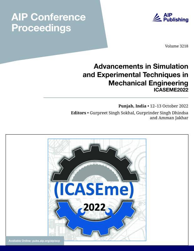 Cover of Volume 3218: Advancements in Simulation and Experimental Techniques in Mechanical Engineering