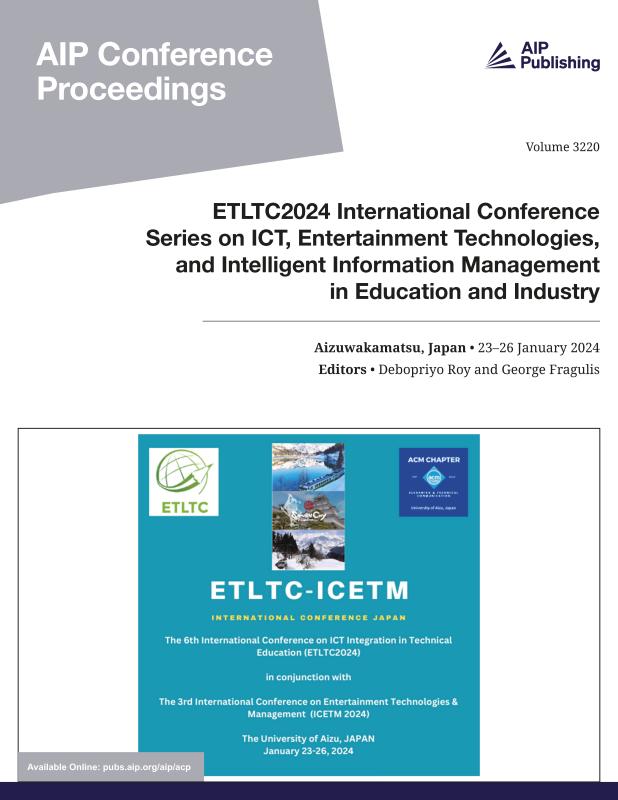 Cover of Volume 3220: ETLTC2024 International Conference Series on ICT, Entertainment Technologies, and Intelligent Information Management in Education and Industry