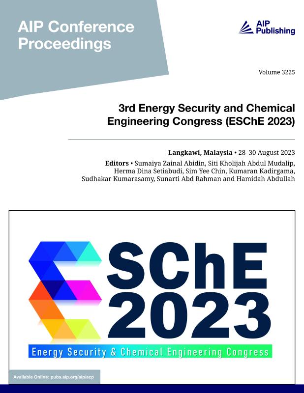 Cover of Volume 3225: 3rd Energy Security and Chemical Engineering Congress (ESChE 2023)