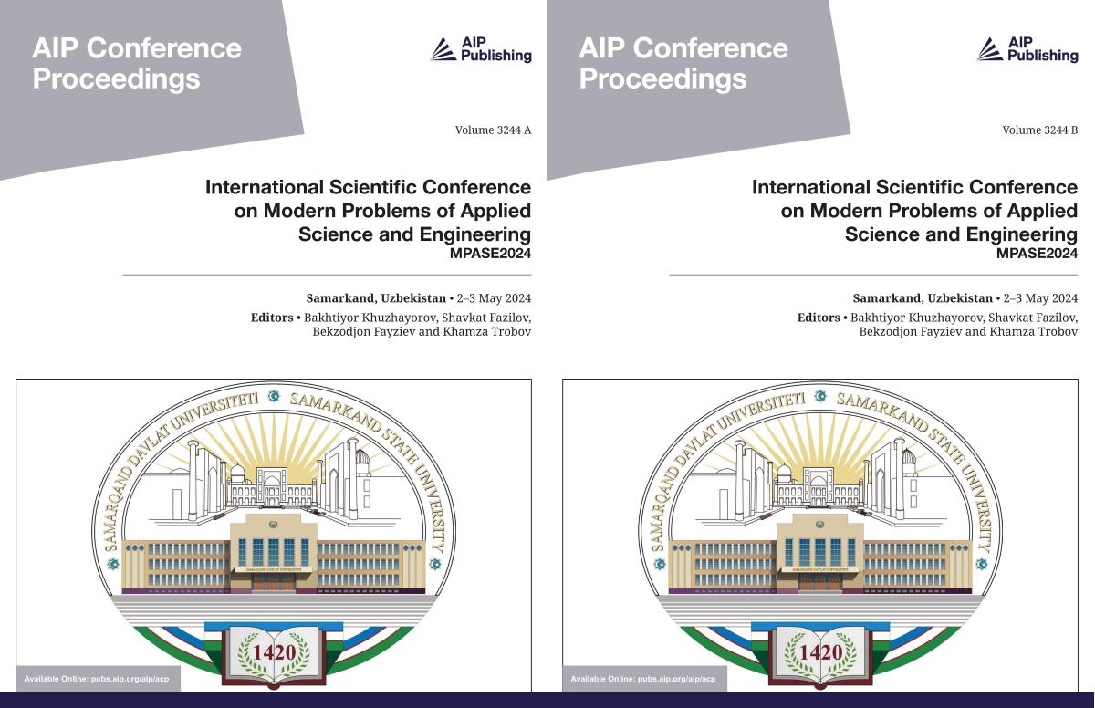 Cover of Volume 3244: International Scientific Conference on Modern Problems of Applied Science and Engineering