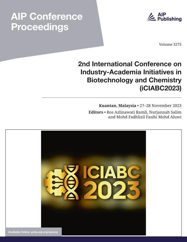 Cover of Volume 3275: 2nd International Conference on Industry-Academia Initiatives in Biotechnology and Chemistry (iCIABC2023)