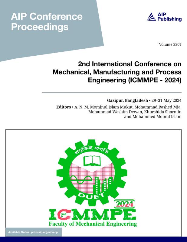 Cover of Volume 3307: 2nd International Conference on Mechanical, Manufacturing and Process Engineering?? (ICMMPE - 2024)