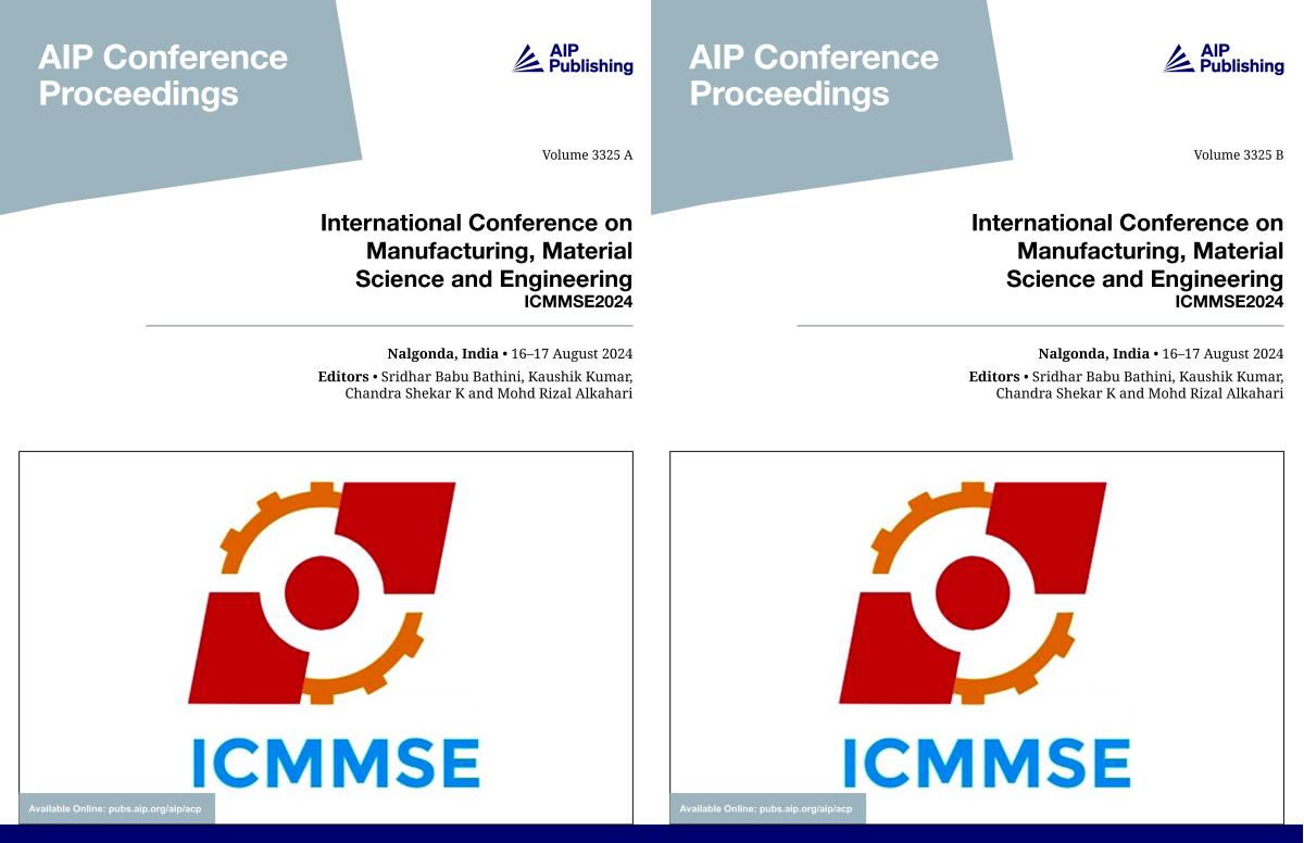 Cover of Volume 3325: INTERNATIONAL CONFERENCE ON MANUFACTURING, MATERIAL SCIENCE AND ENGINEERING