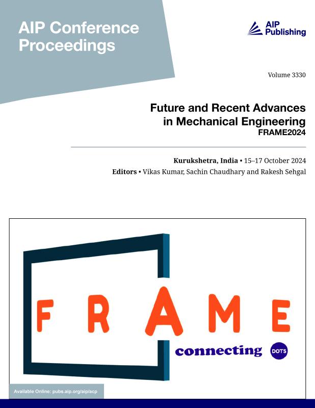 Cover of Volume 3330: Future and Recent Advances in Mechanical Engineering