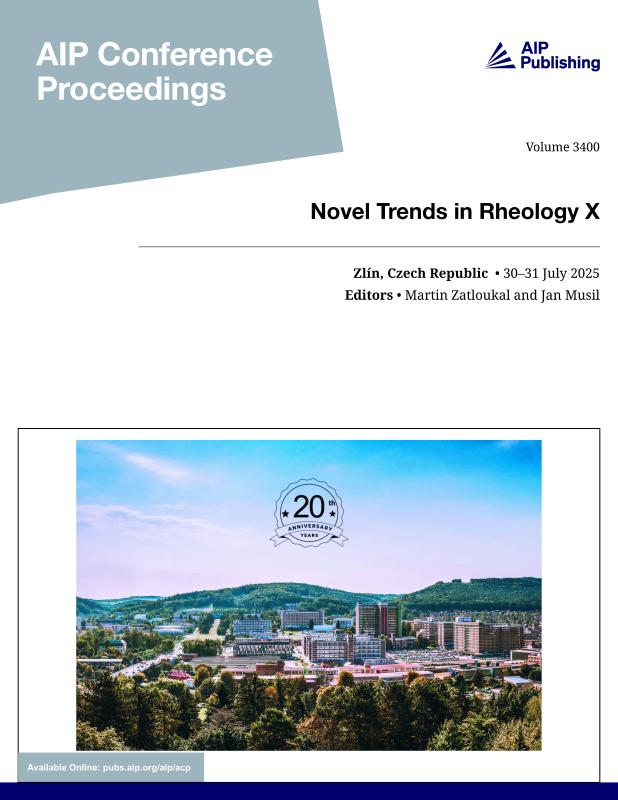 Cover of Volume 3400: Novel Trends in Rheology X