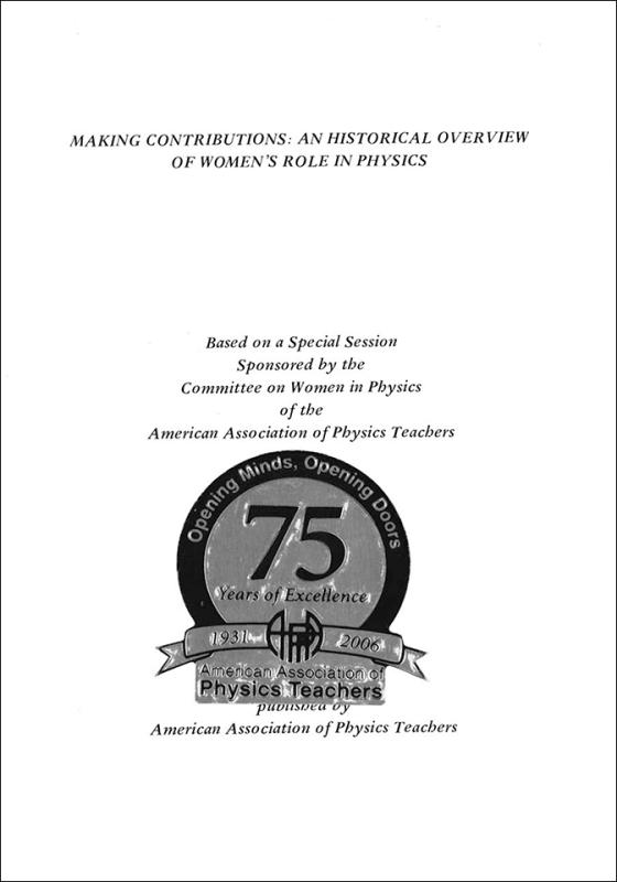 Cover of Making Contributions: An Historical Overview of Women's Role in Physics